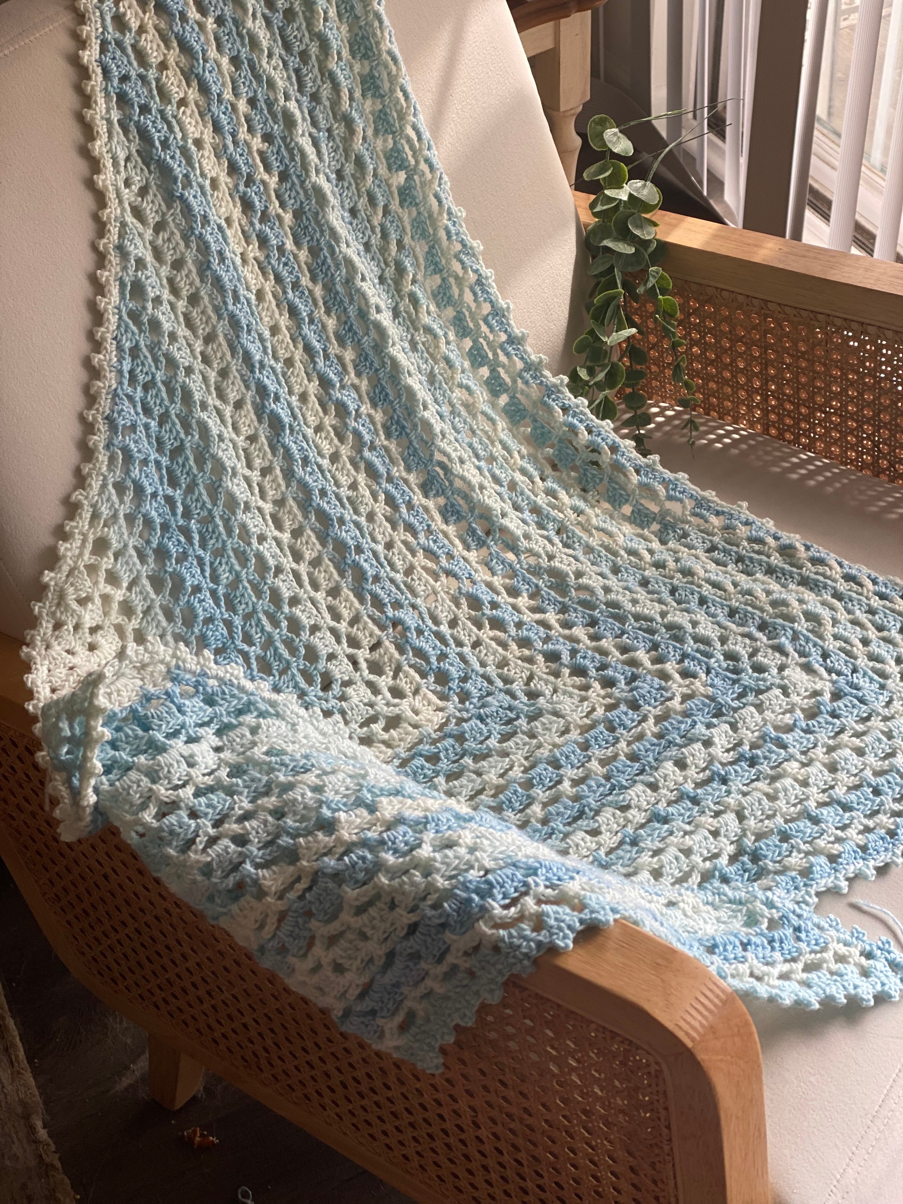 Hand-Crocheted Whirlpool Spring Triangle Shawl