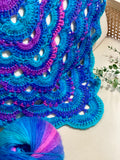 Hand-Crocheted Azure Delight Halo Shawl