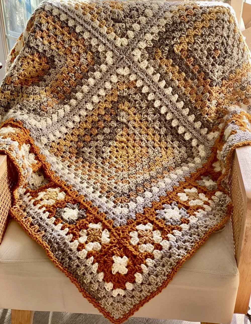 Handmade Winter Berry crochet blanket, warm and cozy for sitting by the fire indoors or outdoors, perfect for any room